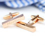 Personalised Engraved Rose Gold Plated Bar Cufflinks, thumbnail 1 of 9