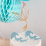 Iridescent Mermaid Tail And Waves Party Cake Topper Set, thumbnail 4 of 4