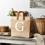 Letter Studio Tote In Natural Jute, thumbnail 1 of 2