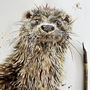 Inky Otter Blank Greeting Card, thumbnail 2 of 4