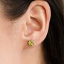 Peridot Round Stud Earrings In Sterling Silver And Gold, thumbnail 2 of 7