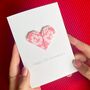 Personalised 13th Lace Anniversary Origami Heart Card, thumbnail 4 of 6