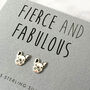 Bulldog Sterling Silver Earrings, thumbnail 1 of 7