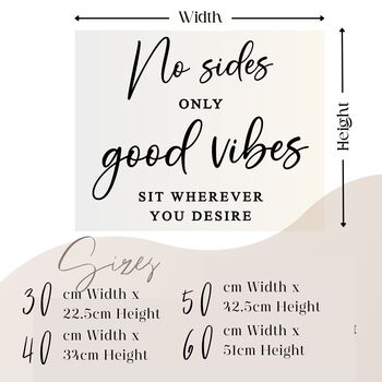Personalised Pick Your Seat Wedding Sticker Decal, 4 of 7
