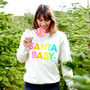 Neon Rainbow Santa Baby Christmas Sweatshirt Jumper, thumbnail 2 of 6