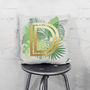 Personalised Foil Palm Leaf Cushion Gift For Her Home, thumbnail 1 of 3