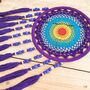 Large Deep Purple Dream Catcher Wooden Beads, thumbnail 3 of 8
