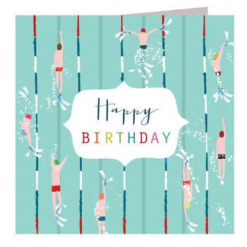 Swimming Happy Birthday Card, 2 of 5