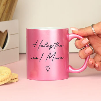 Personalised Pink Glitter Ceramic Mug, 5 of 10