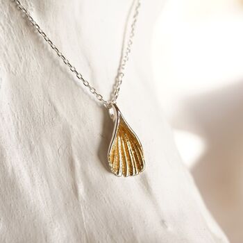 Gold And Sterling Silver Shell Pendant, 3 of 6