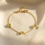 Peridot August Birthstone Minimalist Gold Bracelet, thumbnail 1 of 4