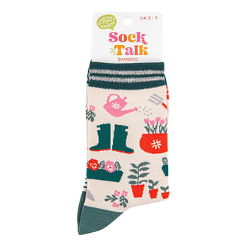 Women's Gardening Bamboo Socks Cream, 3 of 4