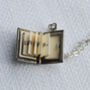 Silver Stripe Book Locket Necklace, thumbnail 2 of 8