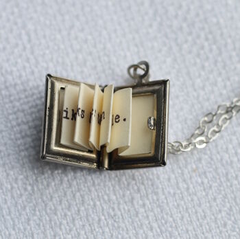 Silver Stripe Book Locket Necklace, 2 of 8