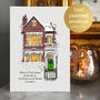 Set Of Six Personalised Hand Drawn House Portrait Christmas Cards, thumbnail 1 of 2