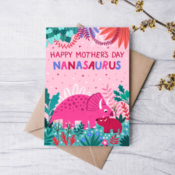 Cute Dinosaur Mother's Day Card Nanasaurus, 2 of 3