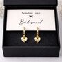 Bridesmaid Gold Heart Hoop Earrings Bridesmaid Thank You Gift, Wedding Jewellery, Bridesmaid Proposal Gift, thumbnail 1 of 3