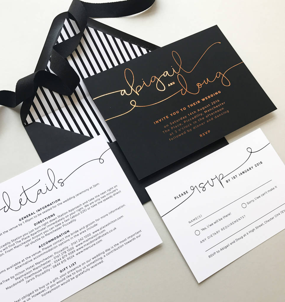 Kate Foil Wedding Invitations By Project Pretty | notonthehighstreet.com