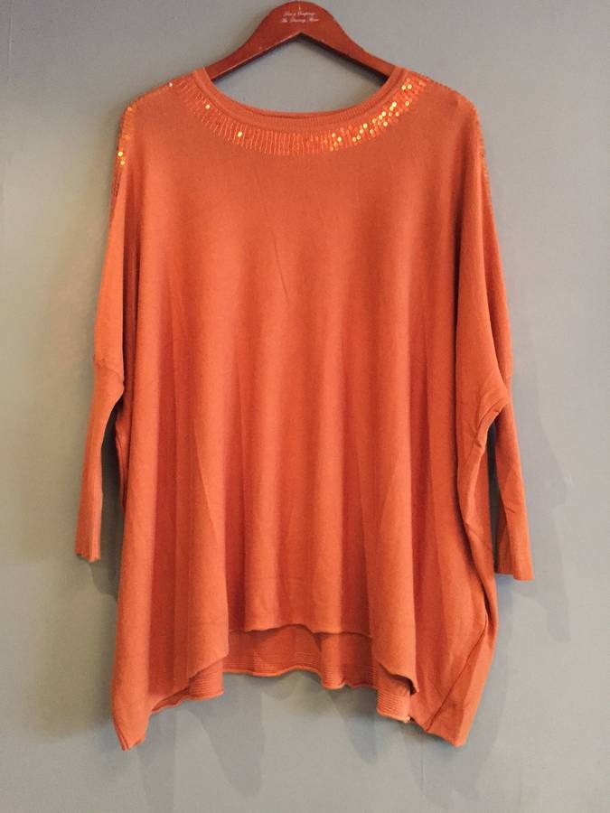 red sequin jumper