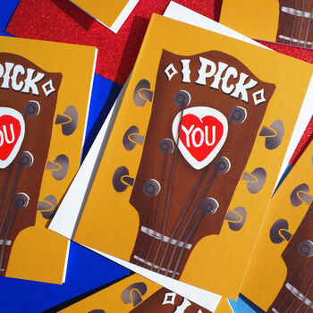 I Pick You Guitar Anniversary And Valentines Card, 3 of 4