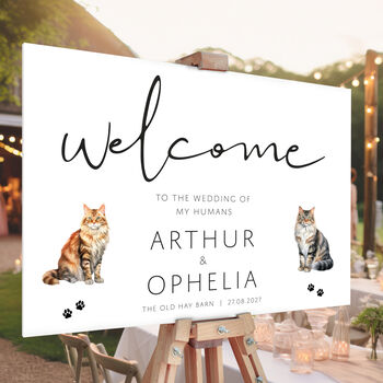 Cat Wedding Welcome Sign, 2 of 5