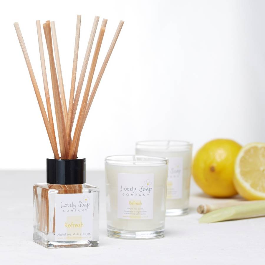 Lime Basil And Mandarin Reed Diffuser By Lovely Soap Company
