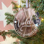 Personalised 'Nice List' Santa Stamp Christmas Tree Decoration, thumbnail 4 of 9