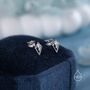 Sterling Silver Art Deco Inspired Tiny Rhombus Cz Stud Earrings, thumbnail 4 of 12