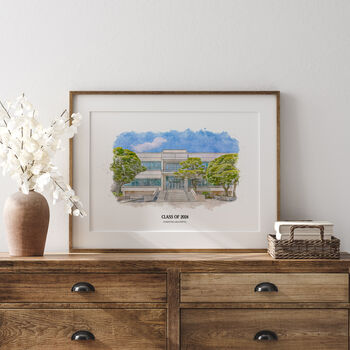 Custom Watercolor School Print – Graduation Gift, Alumni Gift, Teacher Gift, 5 of 9