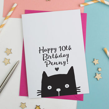 Personalised Happy Birthday Cat Card, 4 of 7
