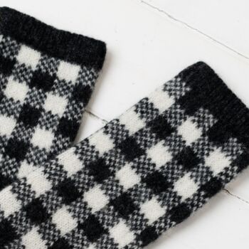 Gingham Knitted Wrist Warmers, 9 of 10