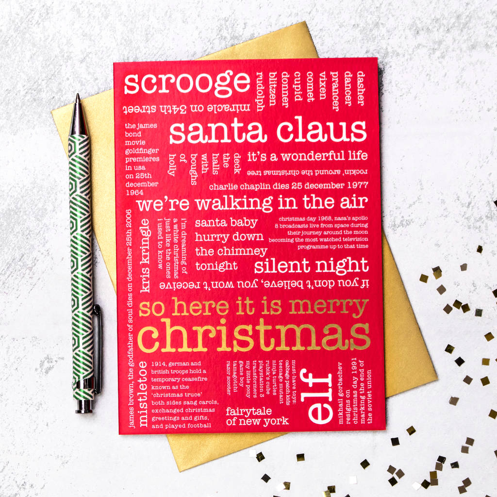 festive quotes christmas card by coulson macleod | notonthehighstreet.com