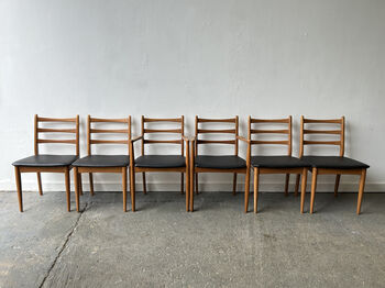 Mid Century Set Of Dining Chairs By Schreiber Furniture, 6 of 12