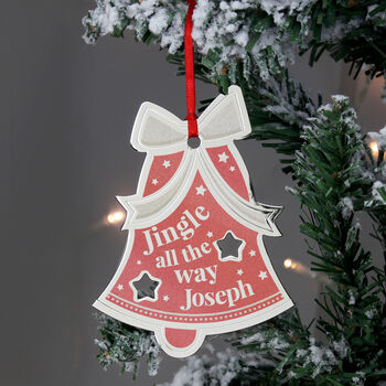 Personalised Jingle All The Way Bell Metal Decoration, 3 of 3