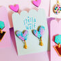 Colourful Abstract Heart Drop Earrings, thumbnail 8 of 11