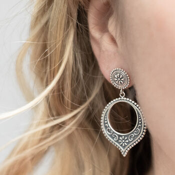 Sterling Silver Harbala Dangly Studs, 3 of 4