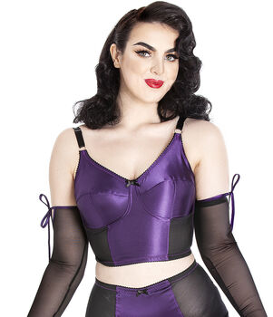 Retro Satin Non Wired Long Line Bra Bride Gift, 5 of 12