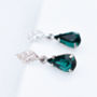 Emerald Green Rhinestone Drop Earrings, thumbnail 1 of 6