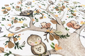 Personalised Woodland Pear Tree Baby Picture, 3 of 9