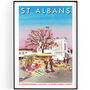 St Albans, Illustrated Print, Option To Personalise, thumbnail 1 of 3