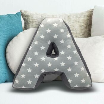 Grey Letter Fabric Cushions, 2 of 3