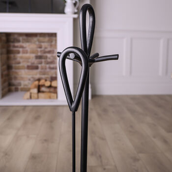 Traditional Black Fireplace Companion Set, 3 of 5