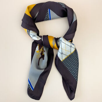 Yellow Patchwork Horse Print Scarf, 2 of 4