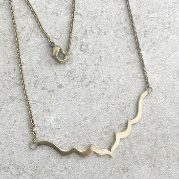 Fair Trade Handmade Minimalist Brass Clavicle Necklace, 5 of 11