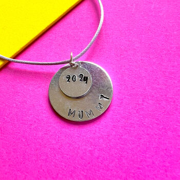 Personalised Hand Stamped Mummy Year Charm Gift, 3 of 8