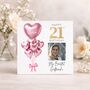 Personalised Girlfriend Birthday Card Photo Pink Balloon Any Age, thumbnail 1 of 4