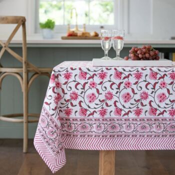 Summer Cotton Hand Block Print Tablecloth, 3 of 5