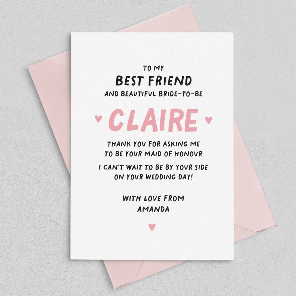 Maid Of Honour Acceptance Card, 1 of 3