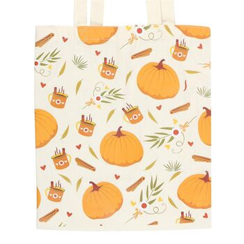 Autumn Days Pumpkin Print Tote Bag, 2 of 2