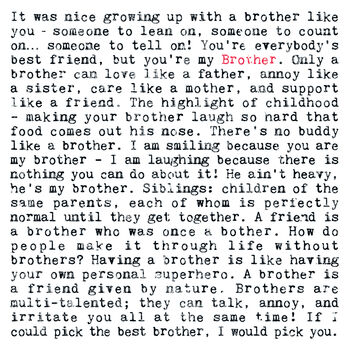 Brother Quotes Print, Gift For Brothers, 3 of 7